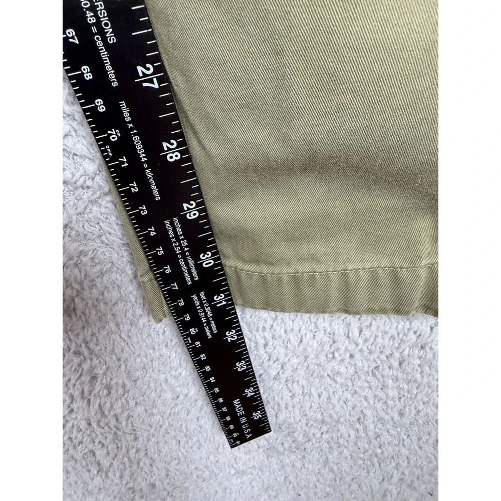 Asphalte Mens Chino Pants Olive Green Cotton Slim Tapered Size 32x31